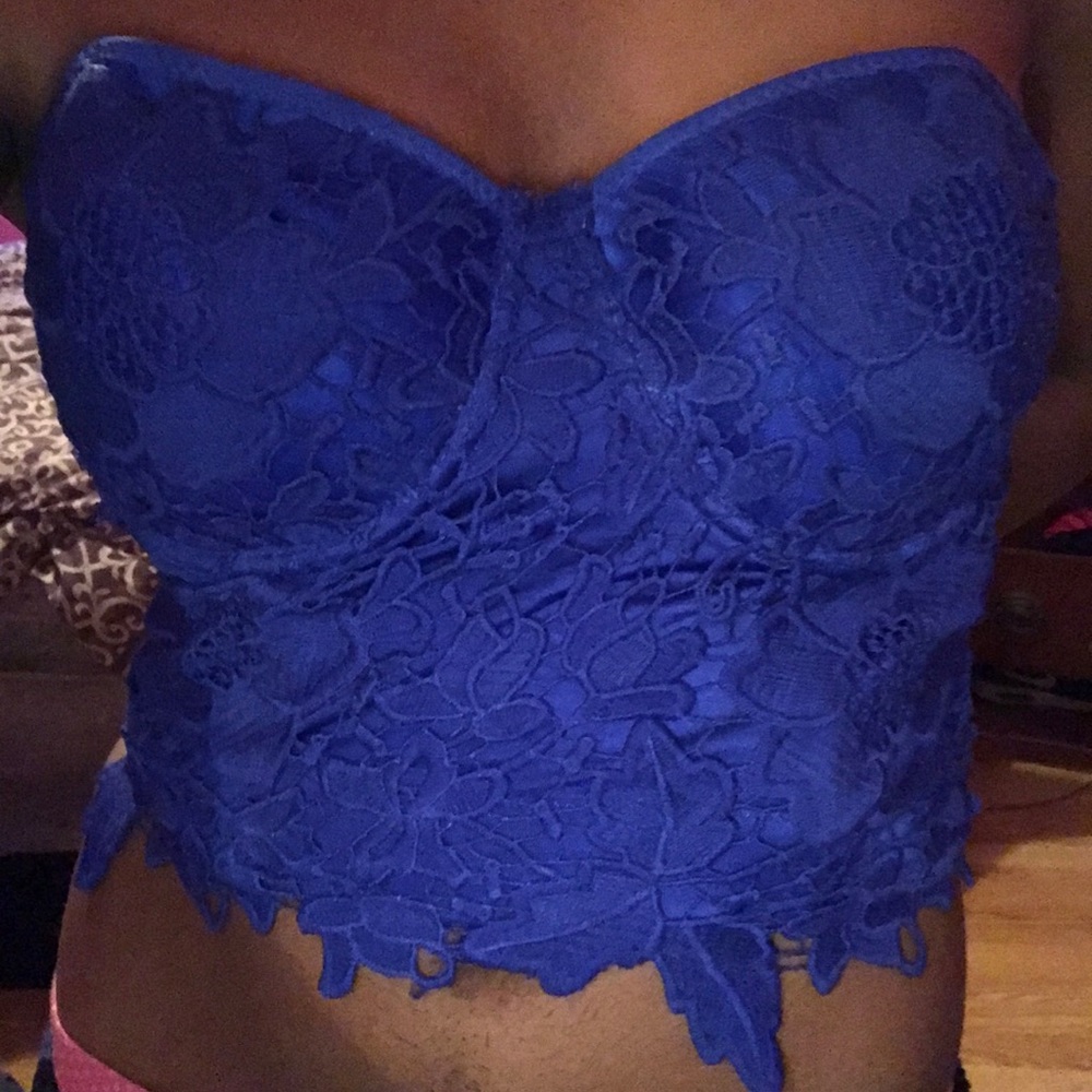 Royal blue push up bustier